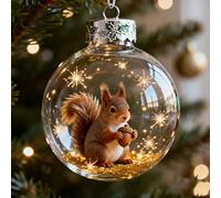 2026 Playful Animal 3D Glass Ball Decorations, Glass Tabletop Christmas Ornaments, Marine & Forest Life Decoraton Collection - Handcrafted 3D Animal Christmas Tree Ornaments (Colour-3)