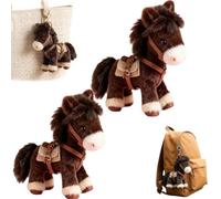 2026 Plush Pony Bag Charm and Keychain,Cute Soft Fluffy Horse Keychain Charm,Key Ring Horse Shape Animals Bag Pendant Gift (2Pcs)