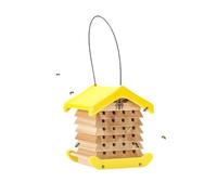 2026 Polinator Mason Bee House Shelter, hotel de casa de insectos, casa de insectos para patio trasero, cortador de hojas, casa de madera interactiva de cedro solitario - Sistema de gestión de