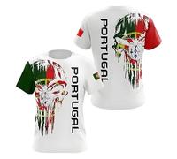 2026 Portugal Fútbol Fan Camiseta Bandera Nacional Impresión 3D Transpirable Secado Rápido Deporte Causal Suelta Fanshirt Hombre Mujer Niños Camiseta Top, 7#, 3XL
