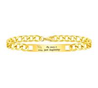 2026 Pulseras de graduación con Sombrero de doctorado Cadena de eslabones de 8 Pulgadas - Grabado con Mi Historia Apenas Comienza a conmemorar su Crecimiento y logros SA5060