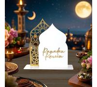 2026 Ramadán Decoración Elegante Acrílico Luna Estrella Decoración de Mesa para Eid & Celebraciones (A, Talla Única)
