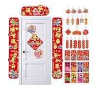 2026 Rayas De Feliz Año Nuevo Chino | Estandarte Cultural Y Par De Banners 2026 - Decoración De Fiesta De Año Nuevo Chino | Para Amigos Estudiantes Adultos Hombres Mujeres Interior Hogar Oficina