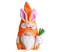 2026 Regalo Old Home Man Flower and Gnome Faceless Spring Bunny Doll Easter Bunny Easter Ornament Desktop Ornament (D, One Size)