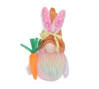 2026 Regalo Old Home Man Flower and Gnome Faceless Spring Bunny Doll Easter Bunny Easter Ornament Desktop Ornament (E, Talla única)