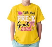 2026 Ropa de Graduación Regalos Camiseta para el Último Día de la Escuela para Niños Niñas Niños Niñas Divertida Camiseta de Final de Año Escolar Camiseta Gráfica Tops 1-13 Años, amarillo, 4-5 años