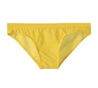 2026 - Ropa interior transparente de seda de hielo para hombre, sin bolsa, pantalones triangulares ajustados, cintura baja, top rojo, amarillo, M