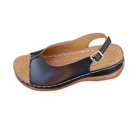 2026 Sandalia Mujer Brida CheTalon Bloque 3cm Con Memoria Brida Ancho Confort, Le Noir, 42 EU
