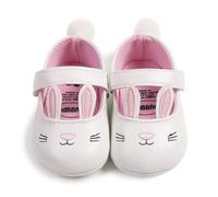 2026 Sandalias de bebé para niña, suela suave, zapatos para aprender a andar, transpirables, cómodas, para niños pequeños, verano, casual, diseño de conejito, Blanco, 19 EU Estrecho