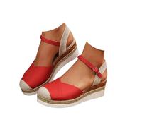 2026 Sandalias Plataforma Mujer Esparto Cuña Cerradas Sandalias Comodas Alpargatas Verano Cierre De Hebilla De Vestir Casual Yute Sandalia Elegantes Moda Flexibles Zapatos Antideslizantes Fiesta Novia