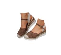 2026 Sandalias Plataforma Mujer Esparto Cuña Cerradas Sandalias Comodas Alpargatas Verano Cierre De Hebilla De Vestir Casual Yute Sandalia Elegantes Moda Flexibles Zapatos Antideslizantes Fiesta Novia