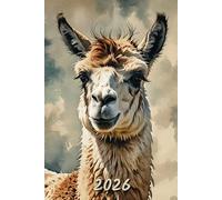 2026: Small Monthly Calendar Planner - Watercolor Llama