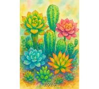 2026: Small Monthly Calendar Planner - Watercolor Succulents & Cacti
