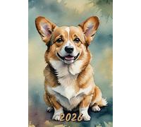 2026: Small Monthly Calendar Planner - Watercolor Welsh Corgi Dog
