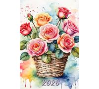 2026: Small Monthly Calendar Planner - With Floral Adult Coloring Pages Of Roses Flowers