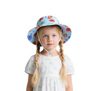 2026 Sombrero de sol para bebé para niños y niñas, gorro de pescador de verano con bonito estampado transpirable para exteriores, para niños de 1 a 8 años, azul claro, 2-5 años