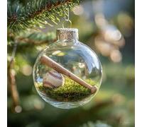 2026 Sports Holiday Ornament, 3D Crystal Sports Christmas Tree Ornaments with Micro Scenes, Stereoscopic Glass Keepsake Ornaments for Xmas Tree & Home Décor (Baseball)