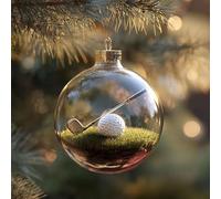 2026 Sports Holiday Ornament, 3D Crystal Sports Christmas Tree Ornaments with Micro Scenes, Stereoscopic Glass Keepsake Ornaments for Xmas Tree & Home Décor (Golf)
