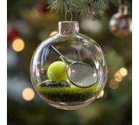 2026 Sports Holiday Ornament, 3D Crystal Sports Christmas Tree Ornaments with Micro Scenes, Stereoscopic Glass Keepsake Ornaments for Xmas Tree & Home Décor (Tennis)