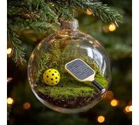 2026 Sports Holiday Ornament, 3D Crystal Sports Christmas Tree Ornaments with Micro Scenes, Stereoscopic Glass Keepsake Ornaments for Xmas Tree & Home Décor (Pickleball)