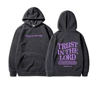 2026 Sudadera con capucha reversible de moda con estampado de letras manga larga para mujer con bolsillos polar, gris oscuro, XXL