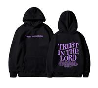 2026 Sudadera con capucha reversible de moda con estampado de letras manga larga para mujer con bolsillos polar, Negro , 3XL