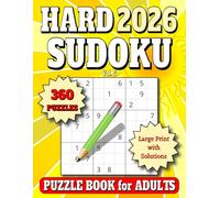 2026 Sudoku Puzzle Book Large Print: 360 Hard 9x9 Puzzles for Adults. All Solutions in Book 16pt. Vol. 5 (2026 Hard Sudoku for Adults)