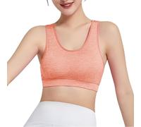2026 Sujetador Cómodo para Mujer Sujetador Deportivo Push up sin de Alta para Mujer diseño de Espalda Abierta Ideal Yoga Running y Entrenamiento Tela sólida y Moderna (Red, L)