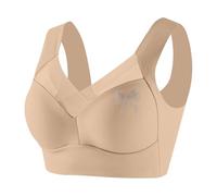 2026 - Sujetador con aros para mujer, chaleco push-up, lencería, lazo, pedrería, lencería sexy para mujer, amarillo claro, 3XL