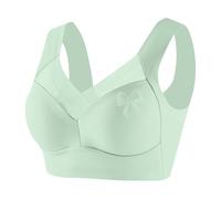 2026 - Sujetador con aros para mujer, chaleco push-up, lencería, lazo, pedrería, lencería sexy para mujer, verde, XL