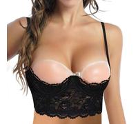 2026 Sujetador de lencería para mujer, diseño de encaje, ropa casual, ajuste cómodo, perfecto para jeans, uso durante todo el año, tallas detalladas disponibles, amplía tu colección hoy, Negro , L