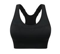 2026 Sujetador deportivo ajustable para mujer en tallas grandes sin aros ropa interior deportiva desmontable, Negro , 3XL
