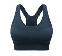 2026 Sujetador deportivo ajustable para mujer en tallas grandes sin aros ropa interior deportiva desmontable, azul, 3XL