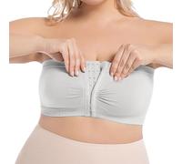 2026 Sujetador versátil sin tirantes con cierre frontal para mayor comodidad en la vida cotidiana en el tiempo libre camiseta mujer, Blanco, 5XL