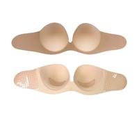 2026 - Sujetadores para mujer, 2 unidades, color blanco, para coser, en copa, almohadillas de espuma suave, accesorio de inserción, push up en el pecho, beige, C