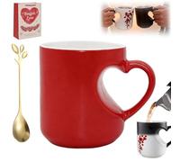 2026 Taza De CeráMica MáGica Que Cambia De Color En Forma De CorazóN, DiseñO De RevelacióN MáGica TermocróMica, DiseñO De CorazóN Sorpresa, Regalos Para San ValentíN Y El DíA De La Madre (1PCS-B)