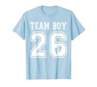 2026 Team Boy revelación de género Baby Shower Adopción Azul Camiseta