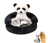 2026 Teddy Bear Dog Bed with Arms - Plush Cuddler for Small Dogs & cats, Large Cute Soft Warm Non-Slip Plush Cuddle Bear Pet Bed Detachable for Autumn and Winter Season (Black-White,M-18.1in(46cm))