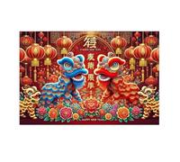 2026 Telón de Fondo temático del Año Nuevo Chino de Bienvenida, Pancarta de Linterna de Oro Rojo de Danza del león, telón de Fondo Tradicional de Linterna del Festival(BJ-cl43-19,Vinyl 250X200cm)