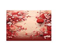 2026 Telón de Fondo temático del Año Nuevo Chino de Bienvenida, Pancarta de Linterna de Oro Rojo de Danza del león, telón de Fondo Tradicional de Linterna del Festival(BJ-cl43-14,Vinyl 220X150cm)