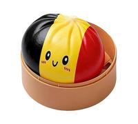 2026 The Cup Dumpling Toy, 4 Inch Giant Glitter Dumpling, Colorful National Flag Fidget Sensory Bao Bun with Steamer, Squeeze Dough Ball Stress Relief Hand Toys for Soccer Fans, Kids and Adults