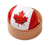 2026 The Cup Dumpling Toy, 4 Inch Giant Glitter Dumpling, Colorful National Flag Fidget Sensory Bao Bun with Steamer, Squeeze Dough Ball Stress Relief Hand Toys for Soccer Fans, Kids and Adults