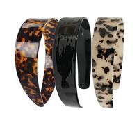 2026 Thick Tortoise Shell Headband with Teeth for Women, 1.5in No Slip Versatile Wide Acetate Retro Plastic Headbands, Strong Hold, Comfortable Without Constriction, Anti-Slip and Durable (3PCS)