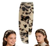 2026 Thick Tortoise Shell Headband with Teeth for Women, 1.5in No Slip Versatile Wide Acetate Retro Plastic Headbands, Strong Hold, Comfortable Without Constriction, Anti-Slip and Durable (Amber)