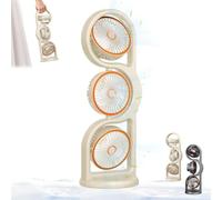 2026 Three Head Fan, 5 Speeds Usb Fan Silent Powerful with Ambient Light