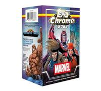 2026 Topps Chrome® Marvel Comics - Caja de valor (4 tarjetas por paquete. 8 paquetes por caja). ¡Encuentra inserciones exclusivas de Fantastic Four aniversario!