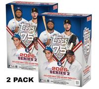 2026 TOPPS Series 2 - Caja de béisbol Blaster (paquete de 2). - 75 aniversario - 144 cartas - Paralelos exclusivos - Oportunidad de autógrafos - Sellado de fábrica
