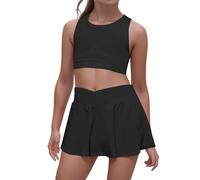 2026 trajes y conjuntos para niñas, ropa de juego para niños pequeños, ropa de verano activa, chaleco, peleles, ropa deportiva casual para niños de 4 a 7 años, cómoda y elástica en la cintura, Negro