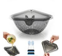 2026 Upgrade Magnetic Corner Sink Strainer Basket - Twist-Open Bottom for Touchless Emptying | 6.69" Triangular Food Catcher & Sponge Holder | No-Drill Mount with Adhesive Plate (1PCS)
