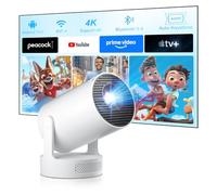 [ 2026 Upgraded & App Integrada] Salange Mini Proyector 4K 1080P Support, Proyector Inteligente Android 14, Beamer Handy pequeño para Exteriores, Altavoz de Graves de 5W, WiFi6 Bluetooth 5.4